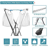 Stainless Steel Expandable Foldable Cloth Drying Rack | Adjustable & Compact Laundry Hanger for Indoor & Outdoor Use | 	67*127*145-240cm