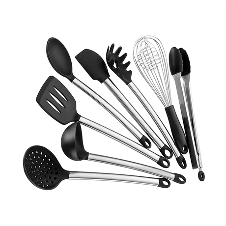 7 Piece Grey Silicone Kitchen Utensil Set, Durable & Heat-Resistant.- Furaha Finds Kenya