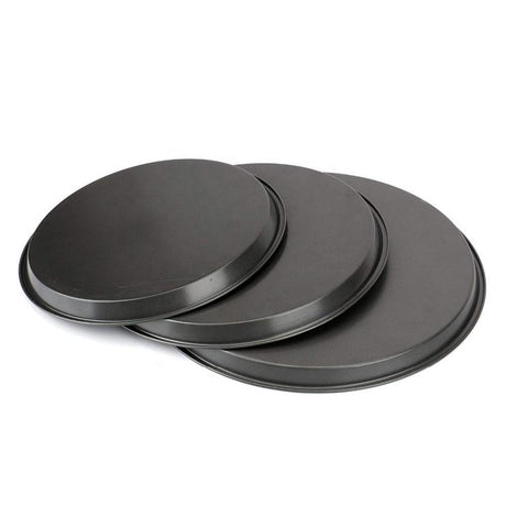 3Piece NonStick Pizza Pan Set | Carbon Steel | 24cm, 26cm, 28cm | Durable & Easy Handling- Furaha Finds Kenya