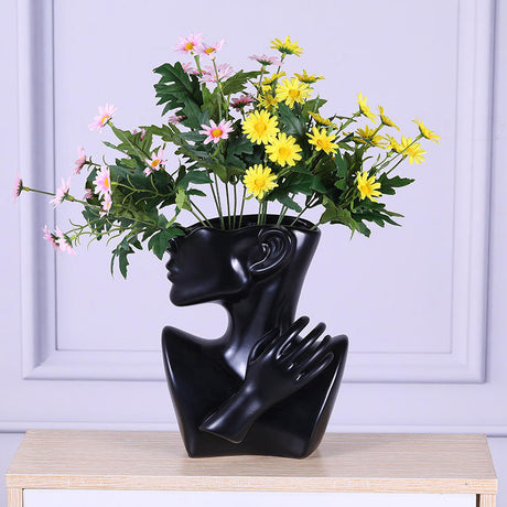 Furaha Finds Ceramic Arrangement Human Face Modern Home Decoration