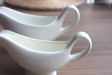 230ml Fine Porcelain Gravy Boat | White Ceramic Sauce Bowl