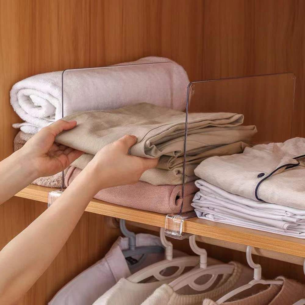 Furaha Finds Acrylic Drawer Dividers Clear acrylic wardrobe partition shelf dividers for organized storage in closets, drawers,kitchens,and offices.