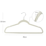 10pcs Set Plastic Luxury Velvet Antislip Hangers | Grey, Pink, Cream - Non-Slip Closet Hangers
