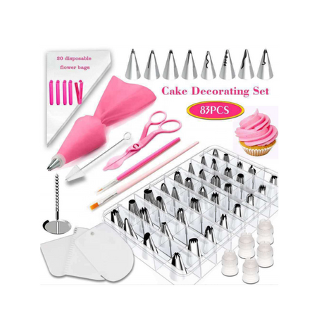 83 Piece Cake Decorator Set | Comprehensive Cake Decorating Tools | Includes Piping Tips, Nozzles, Icing Bags, Spatulas & More- Furaha Finds Kenya