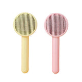 Self Cleaning Pet Comb | Stainless Steel Grooming Brush. Available in White, Pink, Blue, Grey, Green, and Yellow