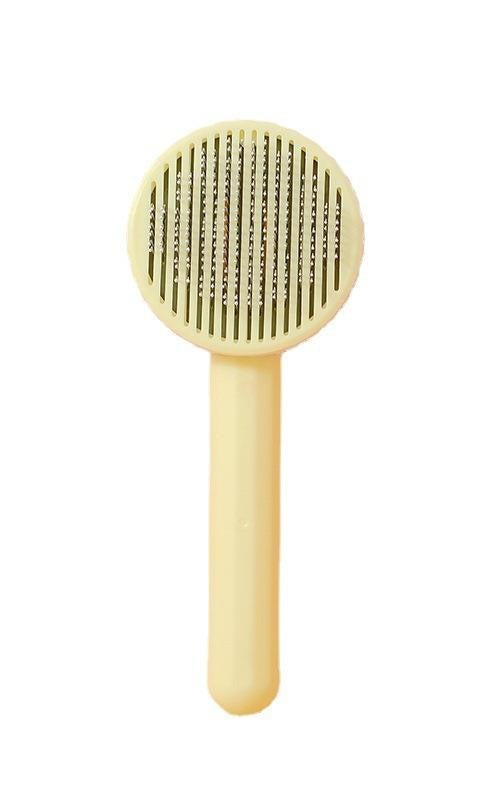 Self Cleaning Pet Comb | Stainless Steel Grooming Brush. Available in White, Pink, Blue, Grey, Green, and Yellow