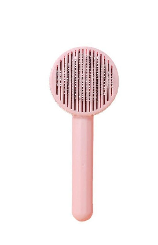 Self Cleaning Pet Comb | Stainless Steel Grooming Brush. Available in White, Pink, Blue, Grey, Green, and Yellow