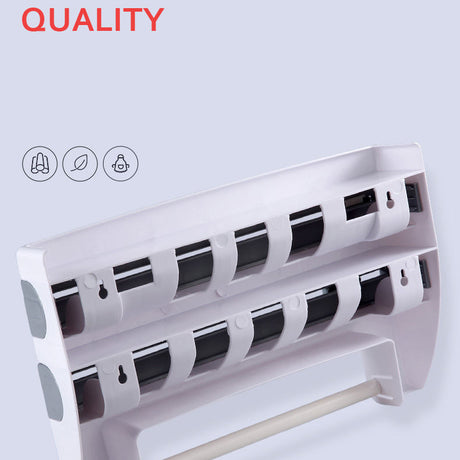 Wall Mount Triple Paper Dispenser for Plastic Wrap & Foil | BPA Free Kitchen Organizer | Available in Grey, Brown, Blue- Furaha Finds Kenya