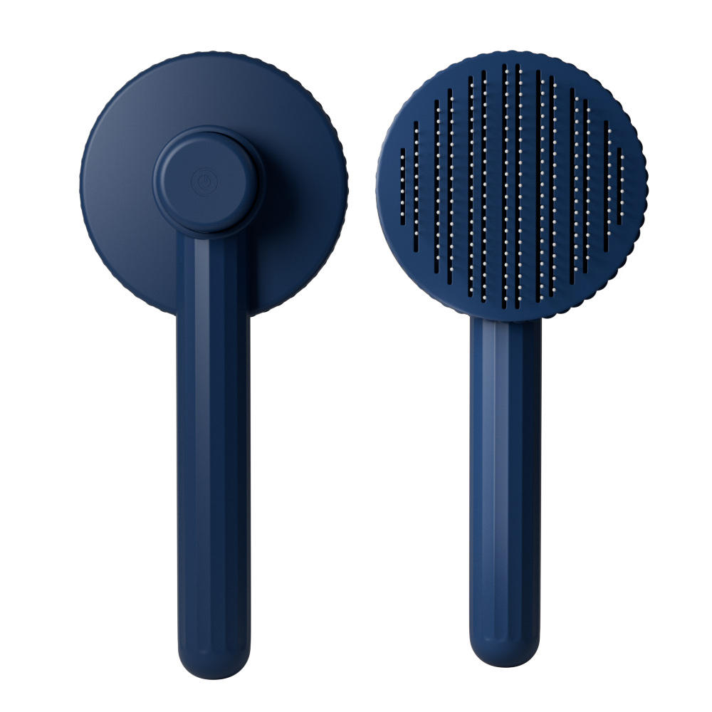 Self Cleaning Pet Comb | Stainless Steel Grooming Brush. Available in White, Pink, Blue, Grey, Green, and Yellow