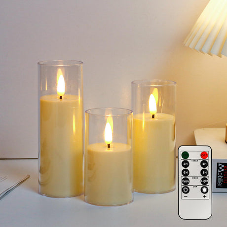 3 in 1 Flameless LED Candle Realistic Flickering Light for Home Decor
