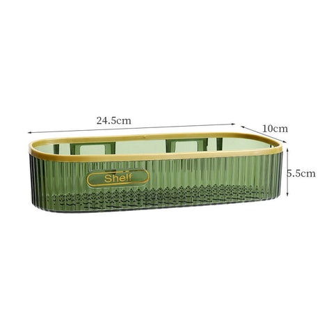 Acrylic Punch Free Bathroom Shelf | Adhesive Sticker | Multipurpose Organizer for Shower Gel or Kitchen | Green, Clear, Gold- Furaha Finds Kenya