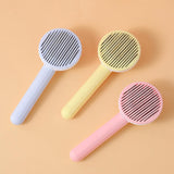 Self Cleaning Pet Comb | Stainless Steel Grooming Brush. Available in White, Pink, Blue, Grey, Green, and Yellow