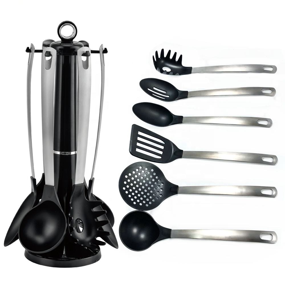 7 Piece Grey Silicone Kitchen Utensil Set, Durable & Heat-Resistant.- Furaha Finds Kenya