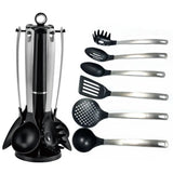 7 Piece Grey Silicone Kitchen Utensil Set, Durable & Heat-Resistant.- Furaha Finds Kenya