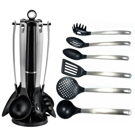 7 Piece Grey Silicone Kitchen Utensil Set, Durable & Heat-Resistant.- Furaha Finds Kenya