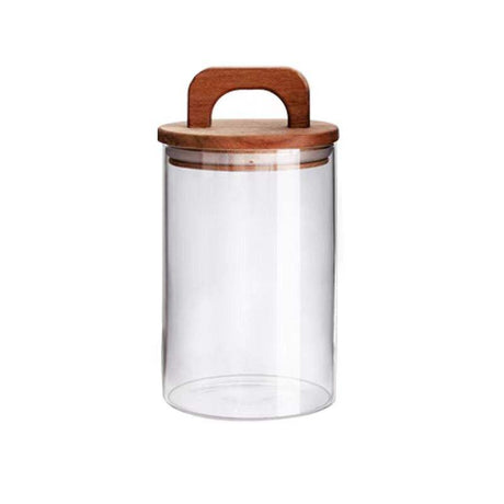 Borosilicate Glassware With Bamboo Air Tight Lid 3pcs Storage Jars
