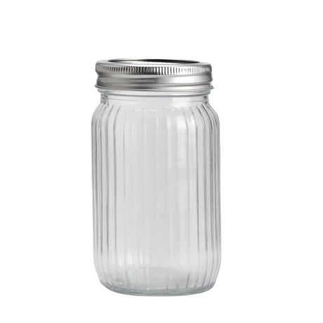 3pcs Set Clear Glass Storage Jars With Tin Lid 1000ml
