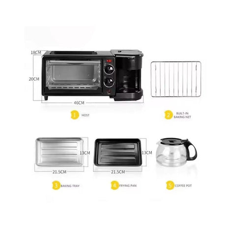 3in1 Sokany Breakfast Maker | Multifunctional Electric Crepe Machine | Mini Round Breakfast Sandwich, Waffle & Crepe Panini Maker.
