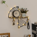 Decorative Geometric Wood Wall Shelves | Nordic Metal Storage Display Rack | Floating Wall Mounted Decor