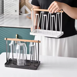 Luxury Iron Cup/Glass Holder Rack | 6 Hangers, Corrosion Resistant- Furaha Finds Kenya