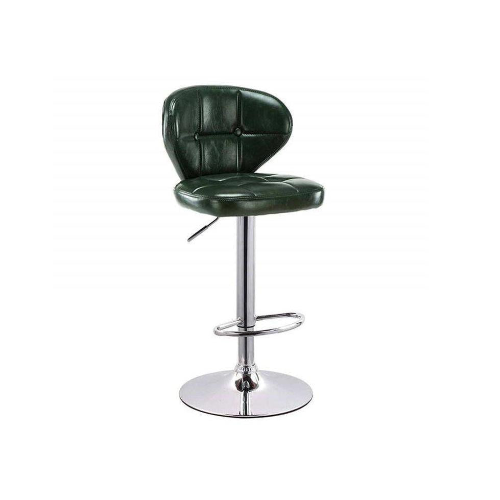 Grey Leather Counter Stool.