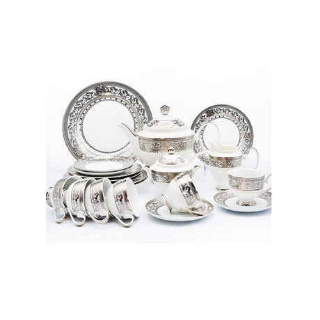 17 Piece Porcelain Tea Set | Elegant Teapot, Teacups & Saucers for Tea Parties- Furaha Finds Kenya