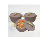 Antalya 4pcs Insulated Hotpot Set | Durable Hot Food Storage & Serving Set | Stackable Design (Brown)
