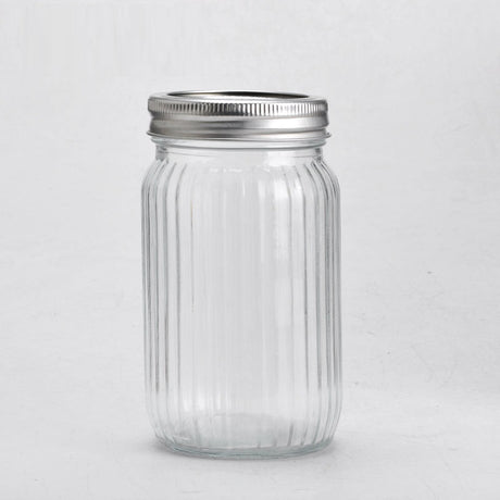 3pcs Set Clear Glass Storage Jars With Tin Lid 1000ml