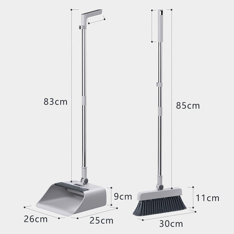 Furaha Finds 3in1 Broom and Dustpan Set 360° rotating magic broom with long handle, self cleaning comb teeth, and foldable dustpan for efficient home and office cleaning.