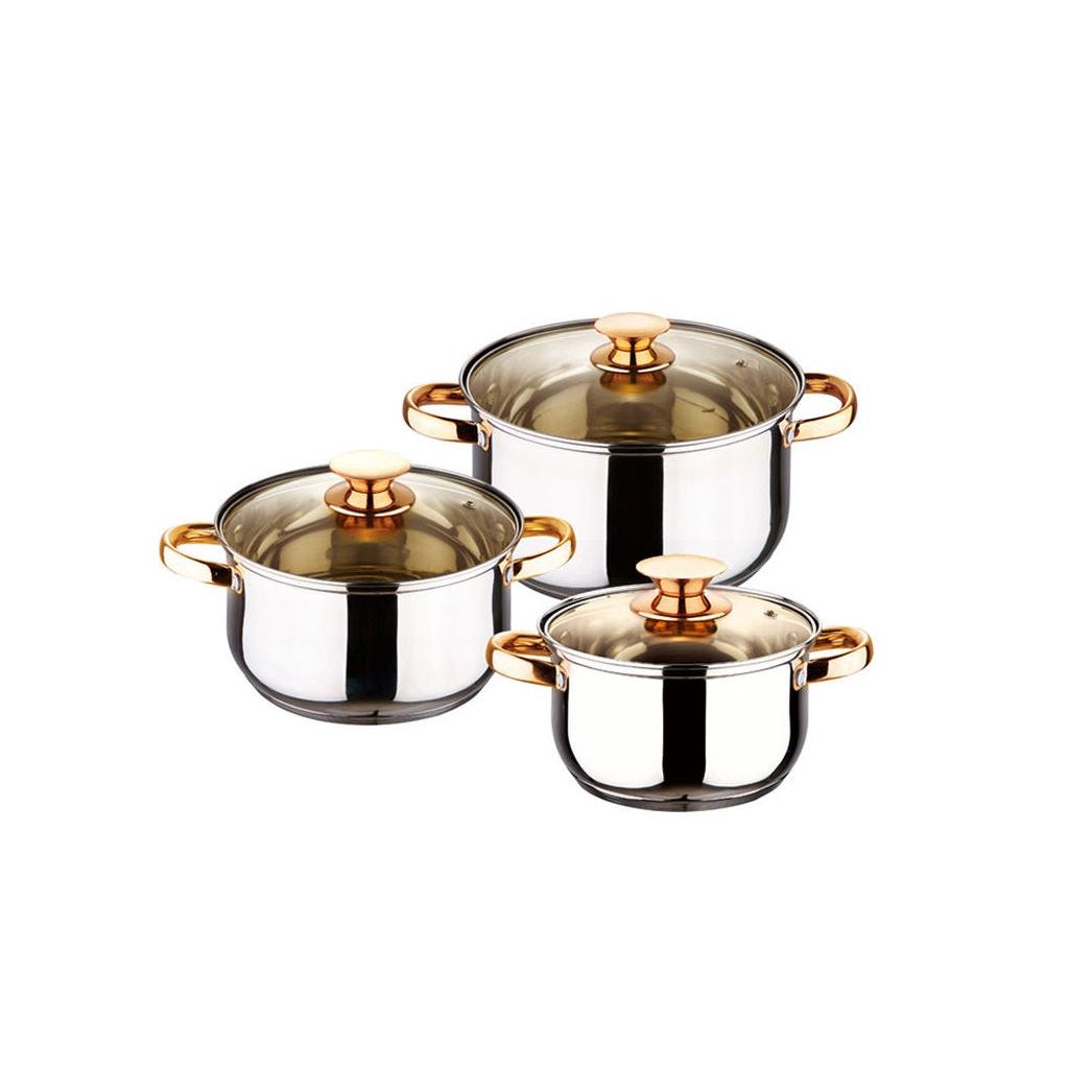 12 Piece Kaisavilla Stainless Steel Cookware Set | Induction Compatible | Thick Bottom & Marble Coating | K-Gold Plate Knob & Handle- Furaha Finds Kenya