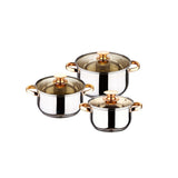 12 Piece Kaisavilla Stainless Steel Cookware Set | Induction Compatible | Thick Bottom & Marble Coating | K-Gold Plate Knob & Handle- Furaha Finds Kenya