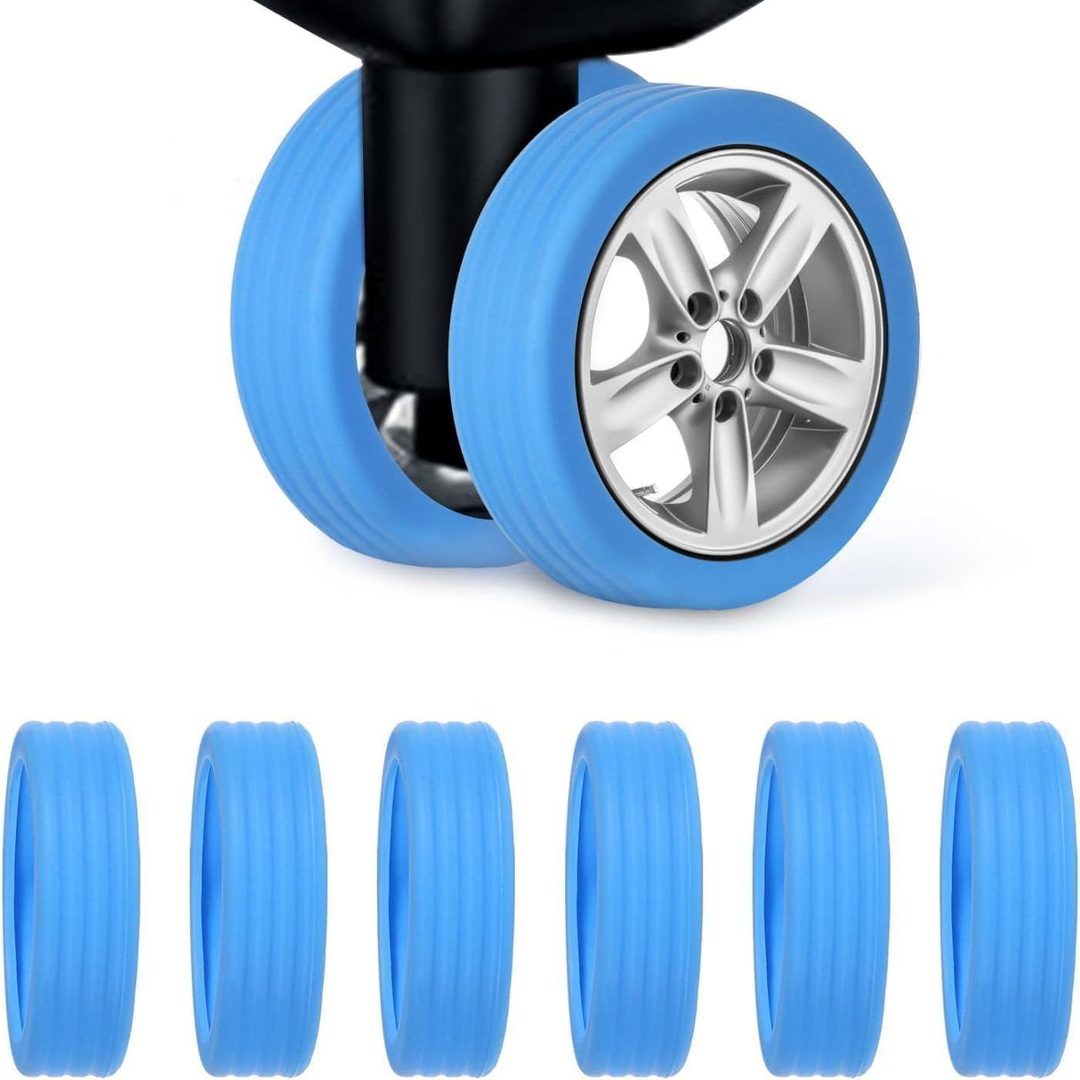 Silicone Luggage Wheel Covers 8pcs Set Anti Scratch Suitcase Wheel Protectors- Furaha Finds Kenya
