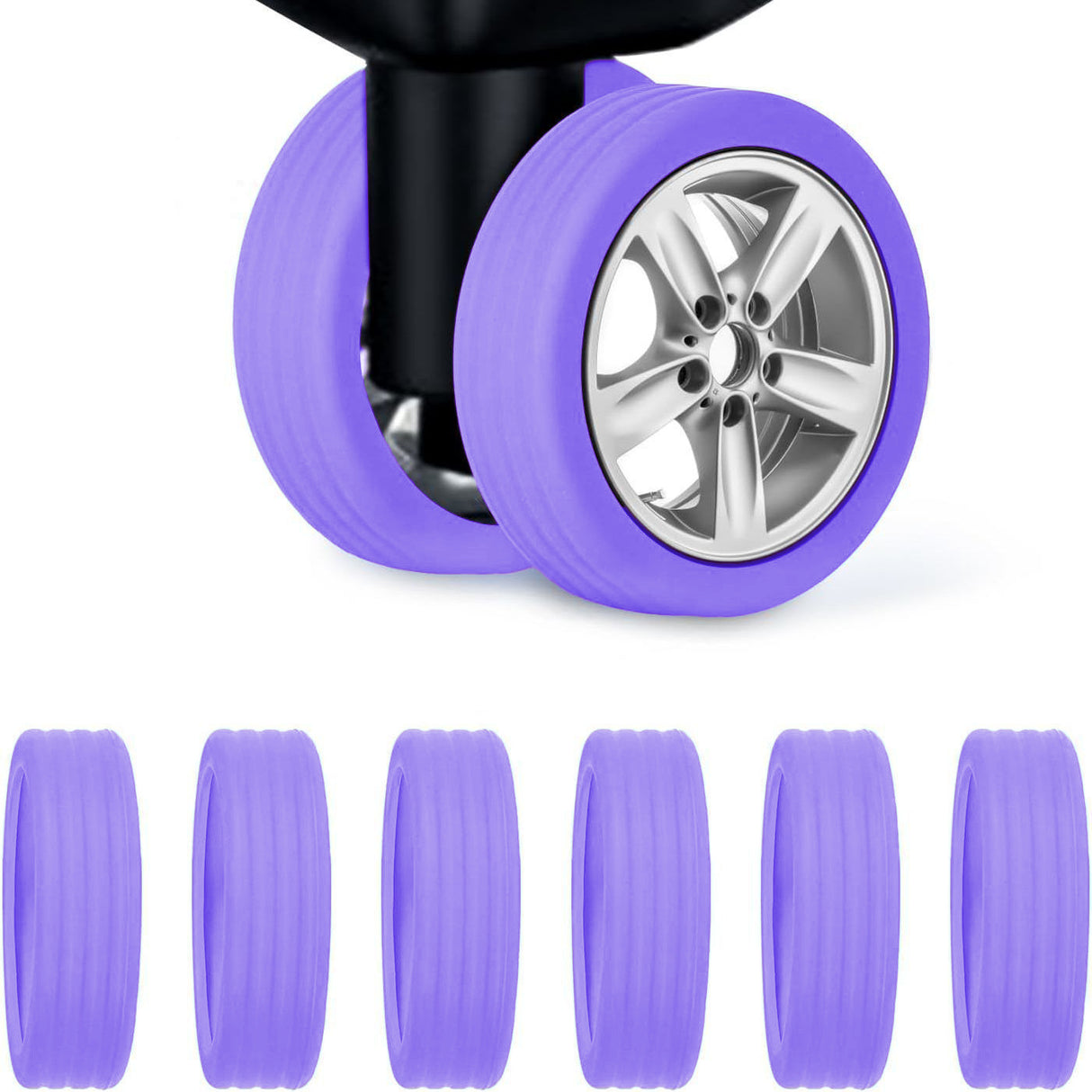 Silicone Luggage Wheel Covers 8pcs Set Anti Scratch Suitcase Wheel Protectors- Furaha Finds Kenya