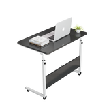 Adjustable Movable Laptop Desk with Wheels | Portable Work Desk | 360° Rotating Lockable Laptop Table | 60 cm x 40 cm (Adjustable height: 66 cm - 90 cm)