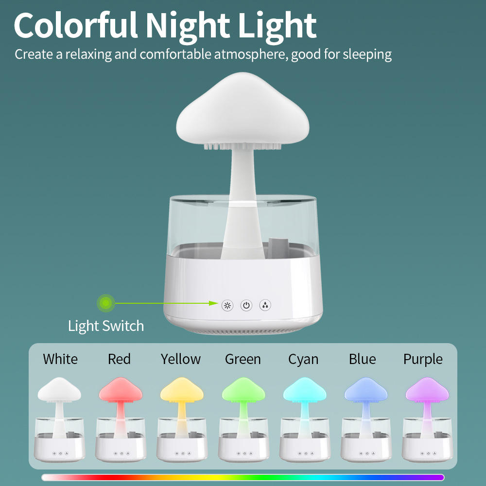 Bluetooth Speaker Rain Cloud Humidifier 7 Color LED Essential Oil Diffuser- Furaha Finds Kenya
