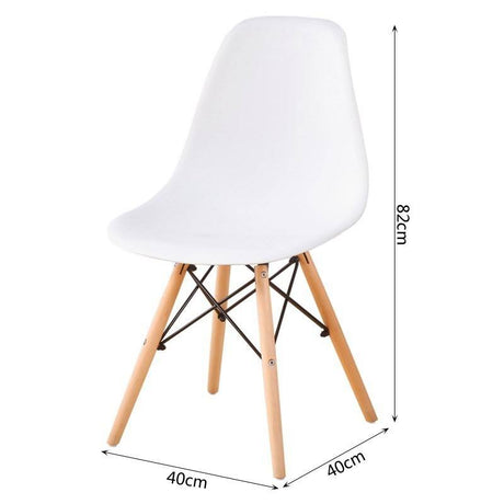 Furaha Finds modern soft seat cushion PP dining chair with wooden legs. Tulip plastic easy-install chair