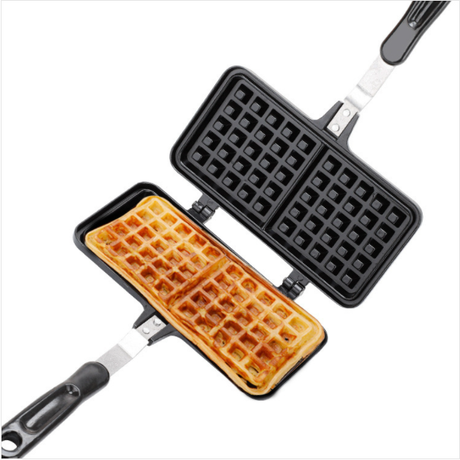 2 in 1 Non Stick Aluminium Waffle Pan | Waffle Maker with Insulated Handle | Food Mold Pot | Easy Clean, Non-Stick Plates | Perfect for Various Waffle Flavors- Furaha Finds Kenya