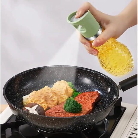 Oil Sprayer 260ml Stainless Steel & Glass Bottle Visible Capacity with Press Control for Healthy Cooking- Furaha Finds Kenya