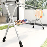 Stainless Steel Expandable Foldable Cloth Drying Rack | Adjustable & Compact Laundry Hanger for Indoor & Outdoor Use | 	67*127*145-240cm
