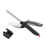 2in1 Clever Food Chopper Cutter Smart Stainless Steel Knife with Built in Cutting Board Chops Fruits, Vegetables & Meat.