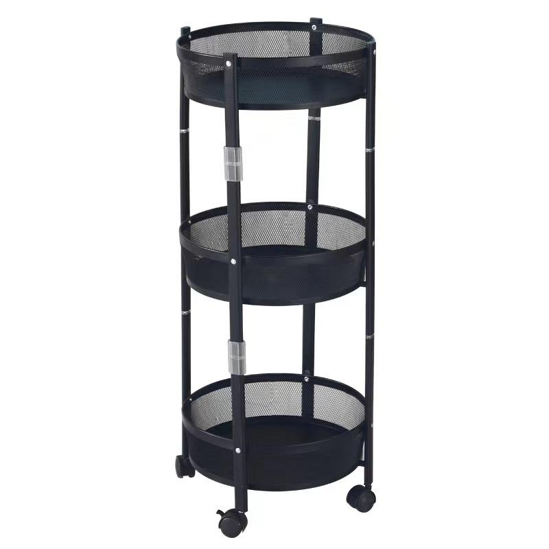 360° Foldable Rotating Multi Layer Vegetable/Fruit Rack White & Black- Furaha Finds Kenya