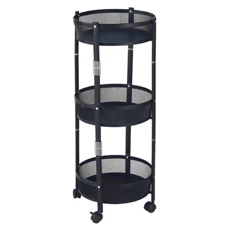 360° Foldable Rotating Multi Layer Vegetable/Fruit Rack White & Black- Furaha Finds Kenya