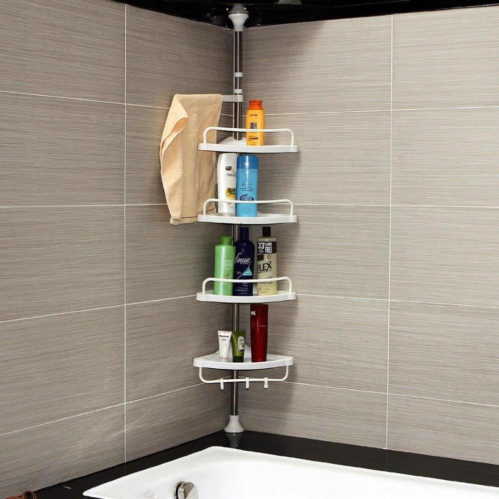 Furaha Finds 4-Tier Adjustable Telescopic Multi-Corner Shelf Organizer 