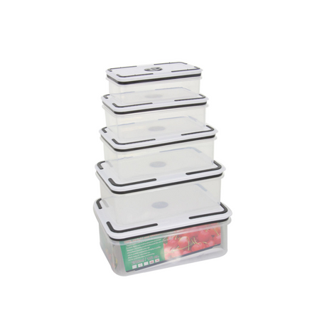 5 in 1 Plastic Transparent Fridge Food Storage Containers | Stackable Food Organizers | BPA-Free Kitchen Storage Set- Furaha Finds Kenya