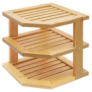 Multifunctional 3-Tier Corner Bamboo Kitchen Storage Spice Rack Space Optimized & Strong