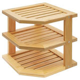 Multifunctional 3-Tier Corner Bamboo Kitchen Storage Spice Rack Space Optimized & Strong