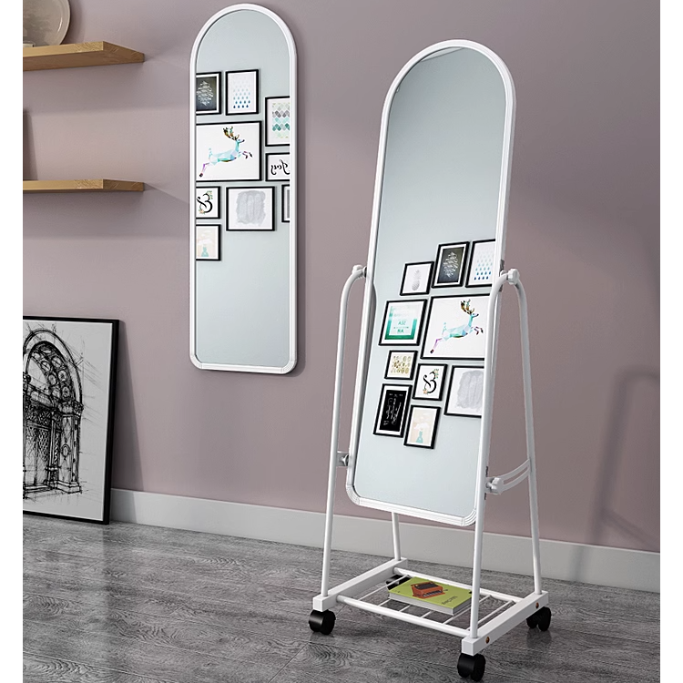 Full Length Dressing Mirror with Wheels-Furaha Finds