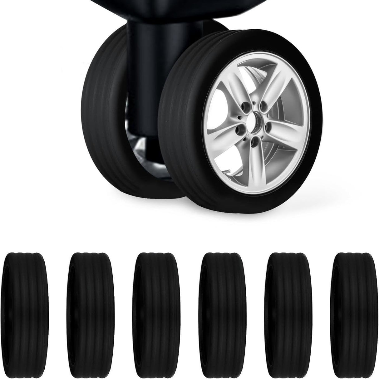 Silicone Luggage Wheel Covers 8pcs Set Anti Scratch Suitcase Wheel Protectors- Furaha Finds Kenya
