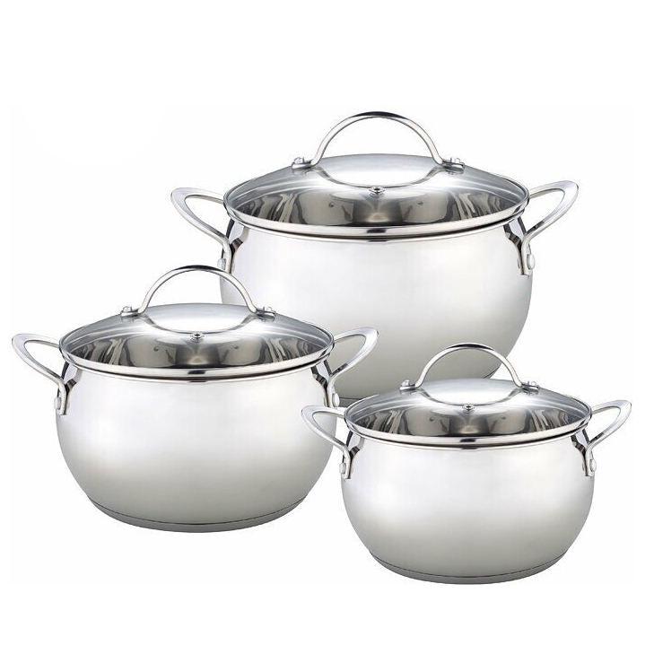 High-Quality 6pc Edenberg Stainless Steel Cookware Set | Durable & Elegant