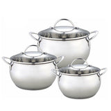 High-Quality 6pc Edenberg Stainless Steel Cookware Set | Durable & Elegant